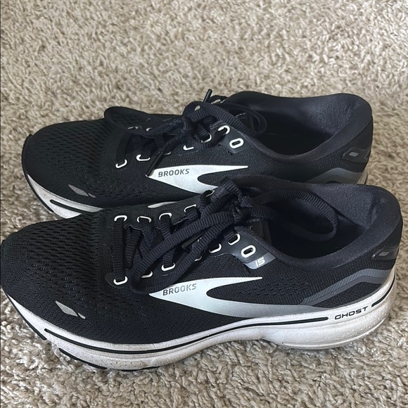 Brooks Ghost Black and Gray Athletic Shoes - Picture 3 of 5